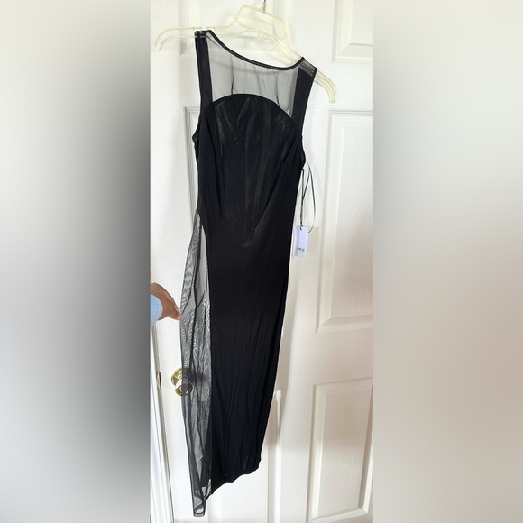 NWT DEITY New York Open Back Sheer Mesh Side Panel Dress 0